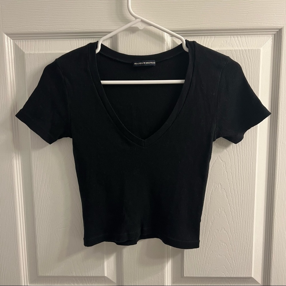 Brandy Melville Cropped V-Neck Top